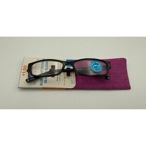 ICU Eyewear Women's Reading Glasses +1.50 Magnification Full Rim Black Frame